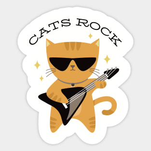 Cats rock Sticker